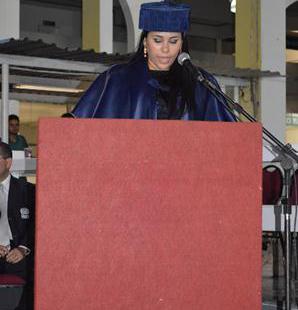 Representando todos os paraninfos falou a Profa. Josye Oliveira, do Curso Técnico em Registro da Saúde